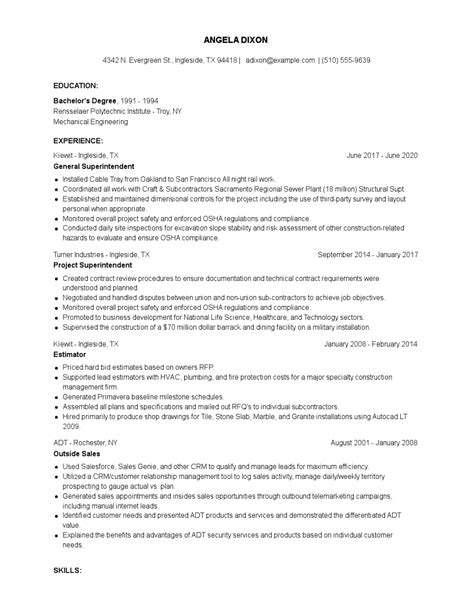 General Superintendent Resume Examples and Tips - Zippia