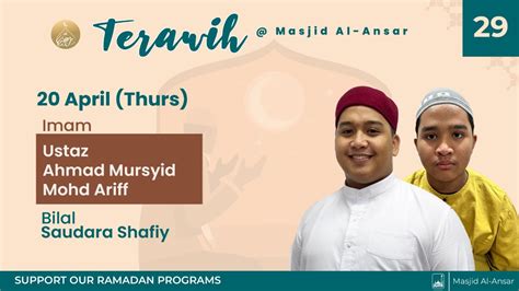 Tahlil Terawih Bersama Masjid Al Ansar 20 April 2023 Malam 30