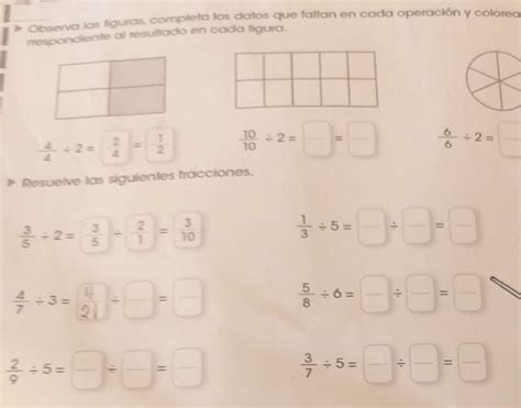 Observa Las Figuras Completa Los Datos Que Faltan En Cada Operaci N Y