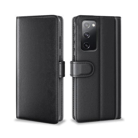 Olixar Genuine Leather Samsung Galaxy S Fe Wallet Stand Case Black