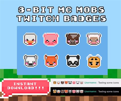 Twitch Cute Bit Cow Sub Badges Pixel Art Drawing Illustration Art