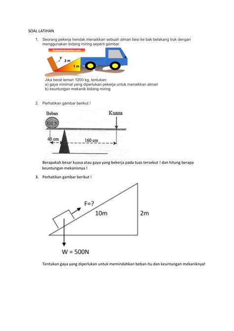 Soal Pesawat Sederhana - Riset