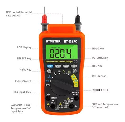 Mult Metro Digital Btmeter Epc Conexi N Usb A Pc Con Ran En Venta