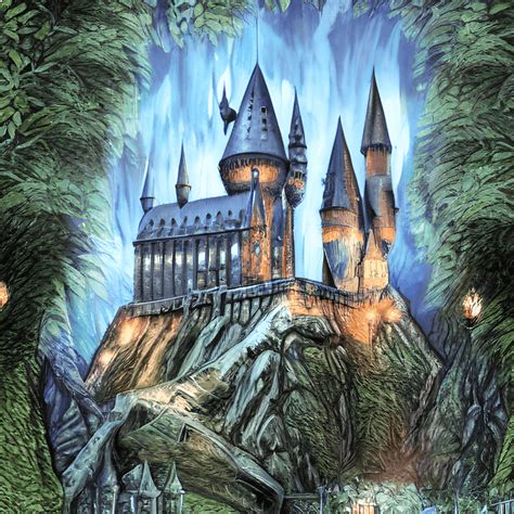 Castillo Y Jardines De Hogwarts Por La Noche 8k · Creative Fabrica