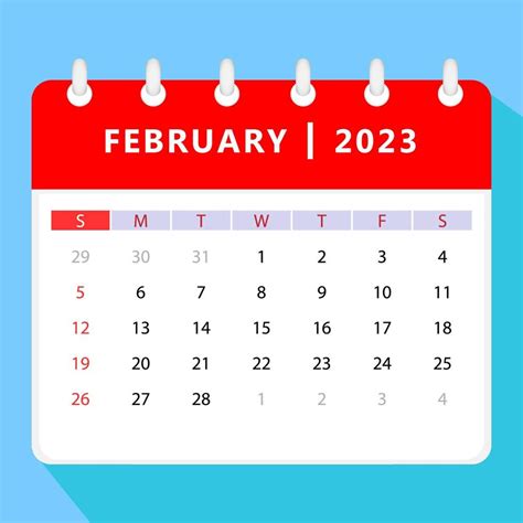 February 2023 calendar template. Vector design. 15119088 Vector Art at ...