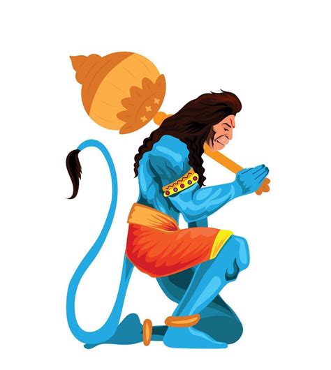 Dios Hanuman Ilustraci N Vectorial Sobre Fondo Blanco Vector