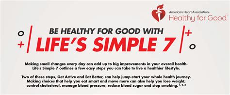 Live Better With Lifes Simple 7 In 2021 American Heart Association