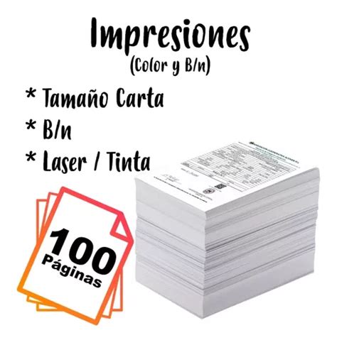 Impresiones Copias Blanco Y Negro Carta Oficio MercadoLibre