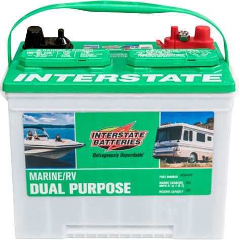 Interstate Batteries Deep Cycle Marine Battery Group Size 24M 12 Volt