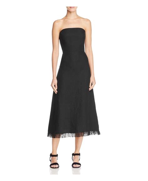 Theory Phyly Linen Strapless Dress In Black Lyst