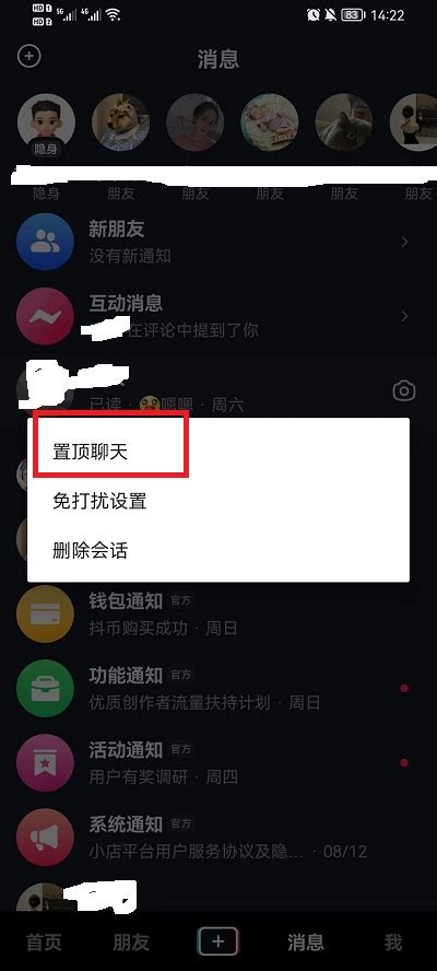 抖音群聊怎么置顶聊天 抖音群聊置顶聊天教程 完美教程资讯 完美教程资讯