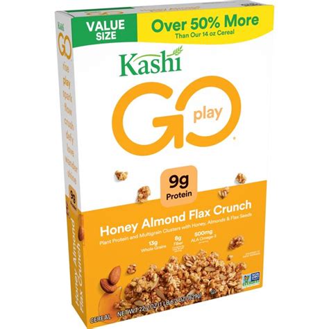 Kashi Go Breakfast Cereal Honey Almond Flax Crunch Non Gmo Project Verified Protein And Fiber