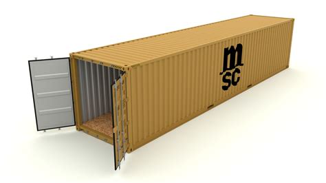 Ft High Cube Msc Shipping Container D Model Fbx Obj Max