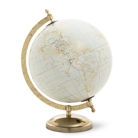 Globe On Stand Ivory And Gold Gold Globus Globus Dekor Globus