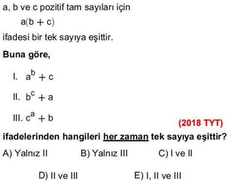 Sayılar Ve Temel Kavramlar Çıkmış Sorular Doğru Tercihler