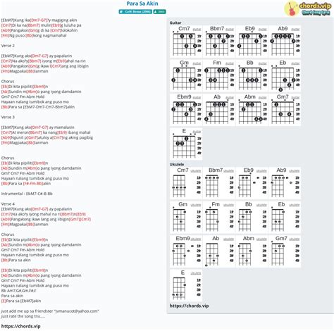 Chord: Para Sa Akin - tab, song lyric, sheet, guitar, ukulele | chords.vip