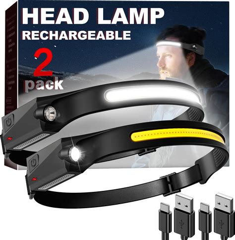 Rechargeable Headlamp【2 Pack】 Rechargeable Head Lamp Led Super Bright