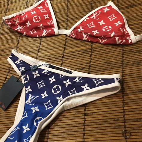 Designer Print LV Bikini Set Depop