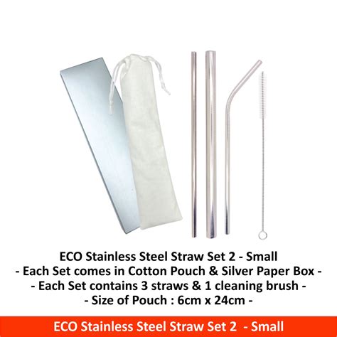 Eco Stainless Steel Straw Set Small Itrophy