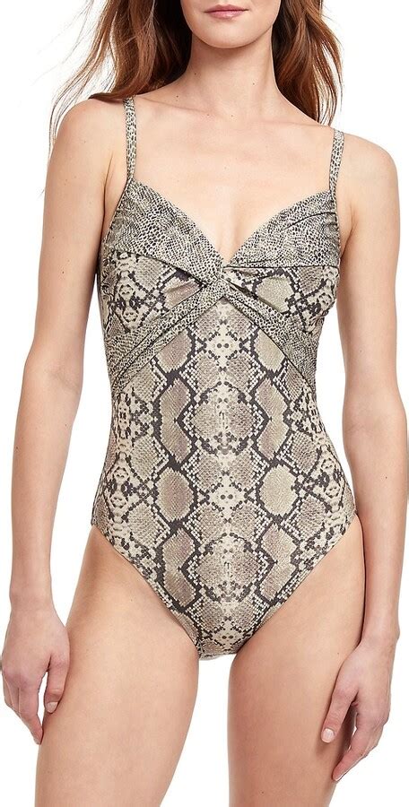 Gottex Swimwear Python V Neck One Piece Swimsuit Shopstyle