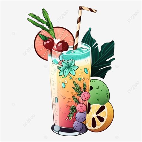 Patrón De Bebida Fría De Fruta Deliciosa De Verano PNG Verano Bebida