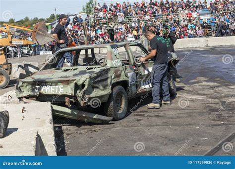 Wrecked Car After Demolition Derby Editorial Photo Image Of Rough