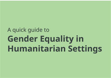 A Quick Guide To Gender Equality In Humanitarian Settings En Fr Tr