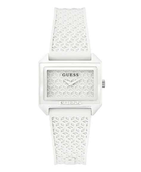 Guess Women S Analog White Silicone Watch 32mm Macy S