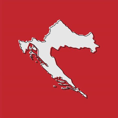 Vector Illustration Of The Map Of Croatia On Red Background 3798360 Vector Art At Vecteezy