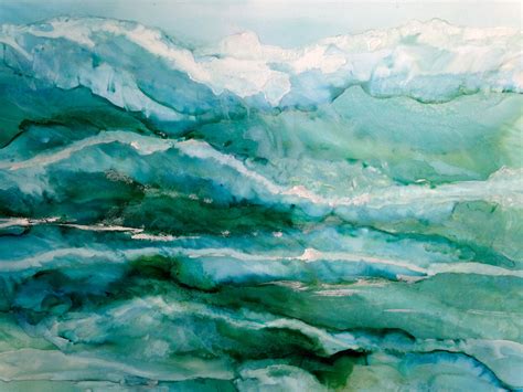 Rough Seas Alcohol Ink Painting By Linda Crocco Lindacroccostudio