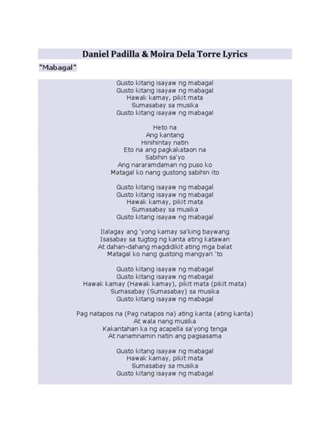 Mabagal Lyrics | PDF