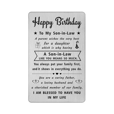 Degasken Son In Law Birthday Greeting Cards Men Birthday Ts For Son