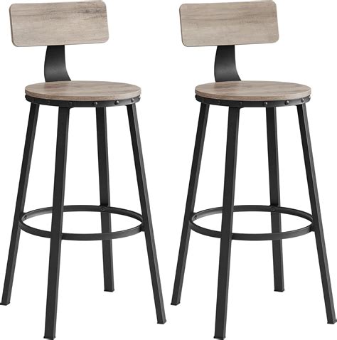 VASAGLE Tabouret Bar Industriel Lot De 2 Chaises Bar Cuisine Avec