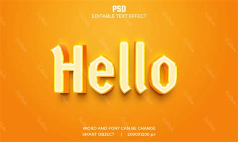 Effet Texte Hello Fichier Psd Photoshop Gratuit