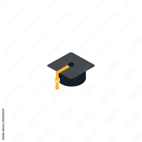 Graduation Hat Flat Vector Icon. Isolated Graduation Cap, Education, University Symbol Emoji ...