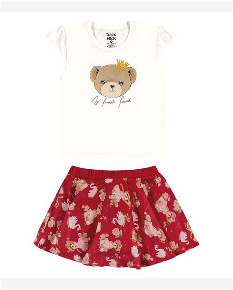 Riachuelo Conjunto Infantil Urso Trick Nick Vermelho