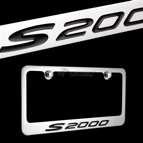 3d Honda S2000 Stainless Steel License Plate Frame W Caps 2pcs Front