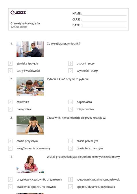 Ponad 50 Gramatyka Arkuszy Roboczych Dla Klasa 4 W Quizizz Darmowe I