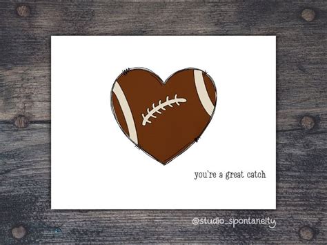 Youre A Great Catch Card Sports Card Football Card Etsy Valentines