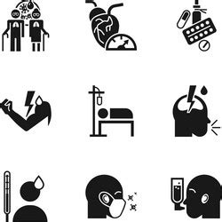 Pneumonia Icon Set Simple Style Royalty Free Vector Image