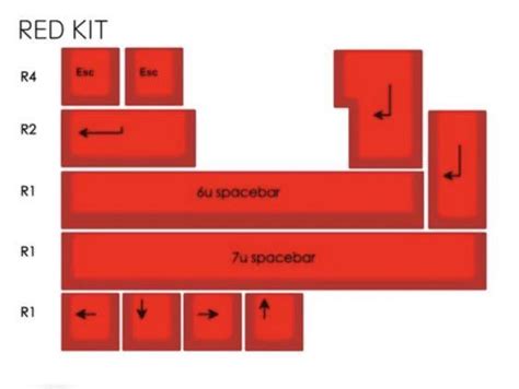 Red Kit Esc Space Bar Topre EC PBT Keycap For HHKB Realforce Fc660c