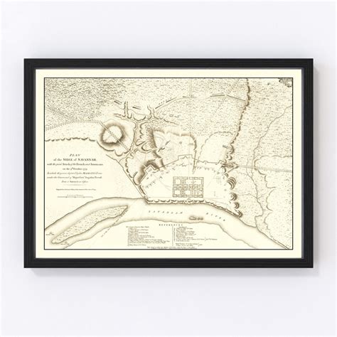 Siege of Savannah Map 1794 Old Map of Siege of Savannah Art - Etsy