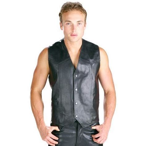 Erogenous Leather Vest Mens Leather Biker Vest