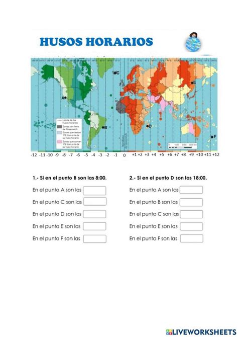 Actividad Online De Husos Horarios Para Puedes Hacer Los Ejercicios