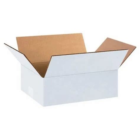 Plain 7 Ply Rectangular White Corrugated Packaging Box Size Lxwxh