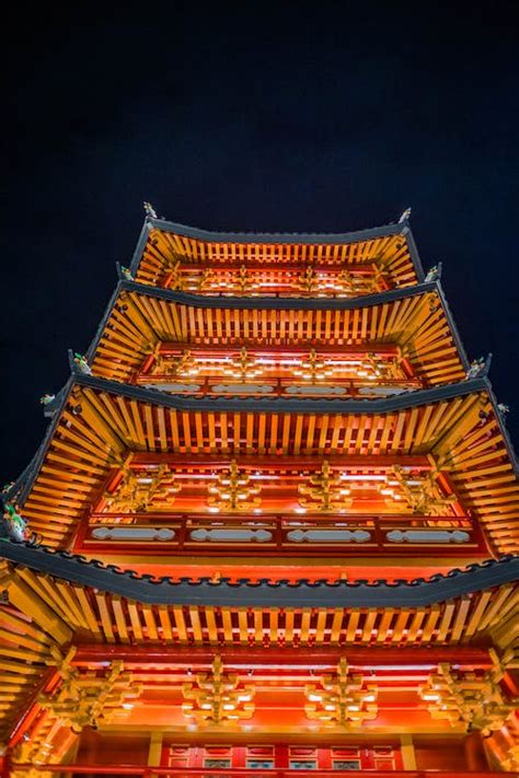 Illuminated Temple at Night · Free Stock Photo