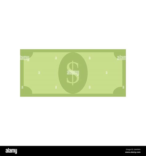 Dollar Banknote Cartoon Isolated Vector Cash Green Dollar Template