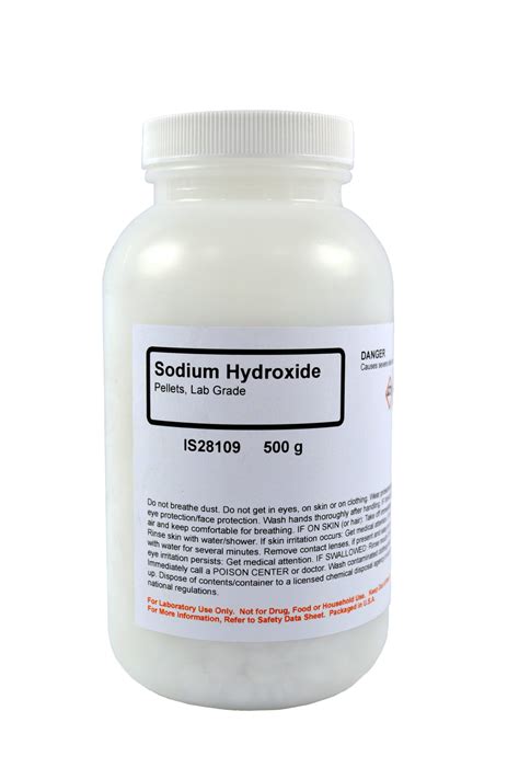 Sodium Hydroxide Pellet Lab Grade 500g Nebraska Scientific