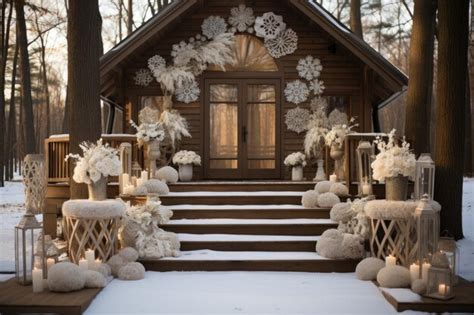 Premium AI Image | wedding stage outdoor for winter inspiration ideas