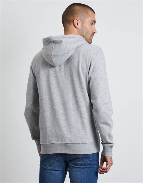 Mens Light Grey Zip Through Hoodie Threadbare